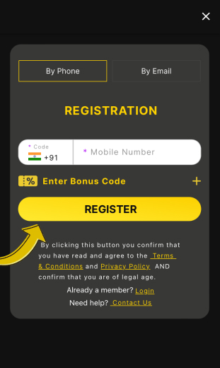 confirm registration in app