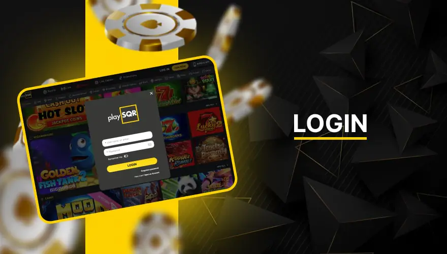 login to account on playsqr