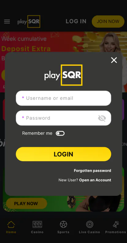 playsqr login form